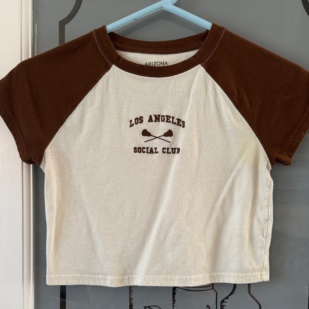 Arizona Jean Company Tee in Brown and Cream
